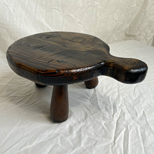 Dark wood leg stool - dark,