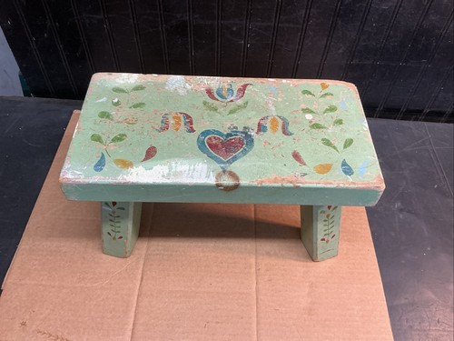 Antique small folk art tole - folk,